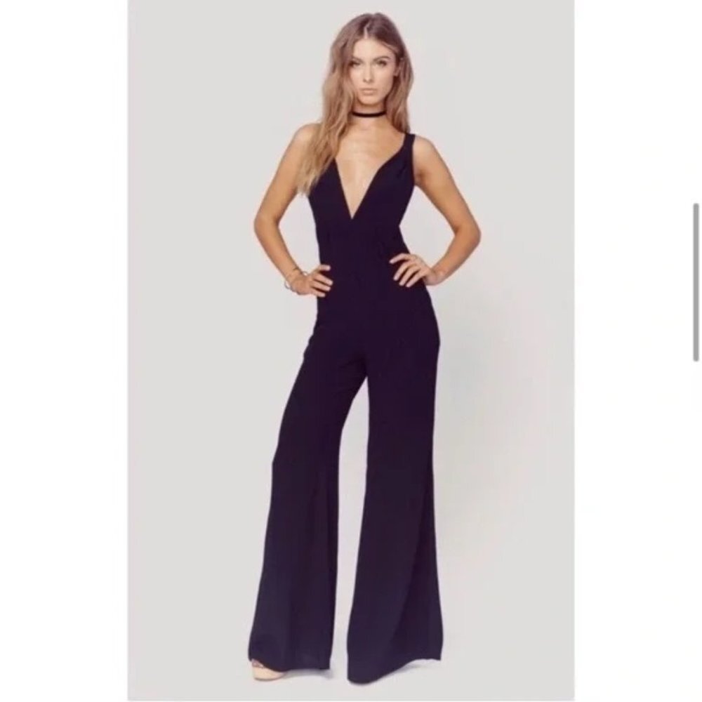Blue Life Gigi Wide Leg Sleeveless Plunging V-neck Jumpsuitβ Navy Blue XS